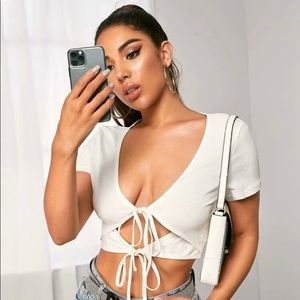 Front Double Tie Crop Top